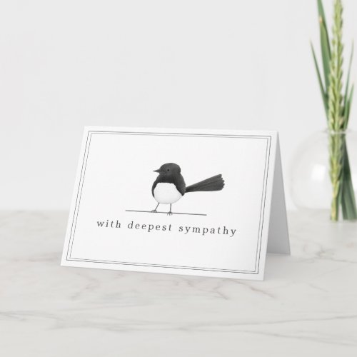 Black and White Bird _ Simple Elegant Sympathy Card