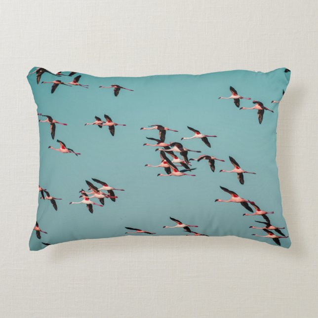 BLACK AND WHITE BIRDS ACCENT PILLOW (Front)