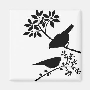 Black and White Birds Magnet
