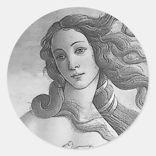 Black and White _ Birh of Venus Goddess Classic Round Sticker