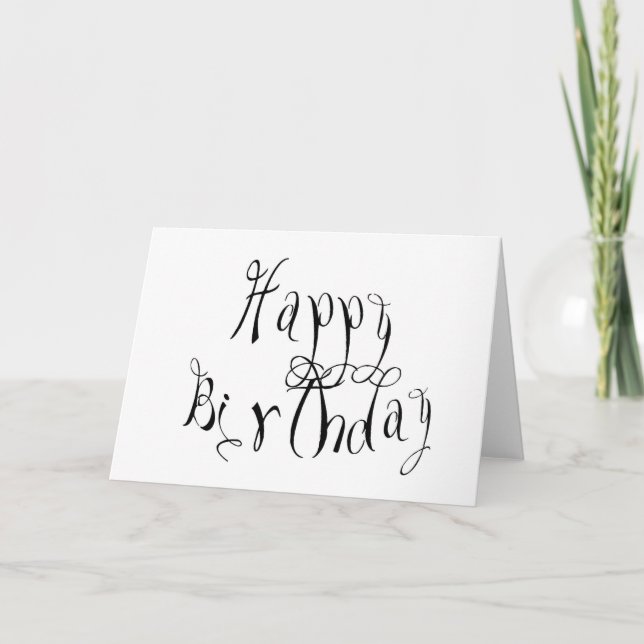 Black and white birthday card (Front)
