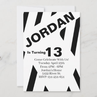 Black and White Birthday Invitation Template