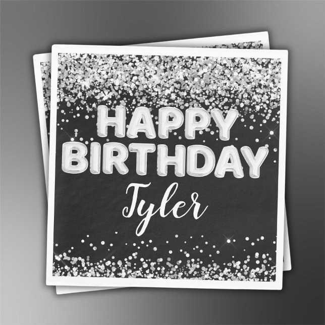 Black and White Birthday Party Napkins (Creator Uploaded)