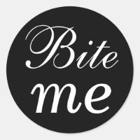 Black and White Bite Me Sticker