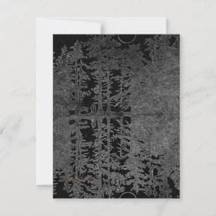 black and white, black forest, enchanted forest invitation