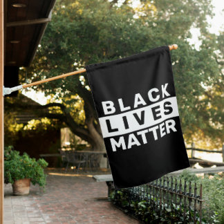 Black and White Black Lives Matter House Flag