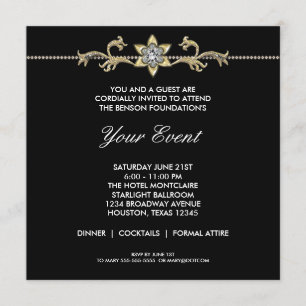Black and White Black Tie Corporate Party Invitation