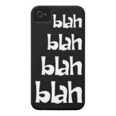 Black and White Blah Blah Blah iPhone 4s Case (Back)