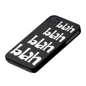 Black and White Blah Blah Blah iPhone 4s Case (Bottom)