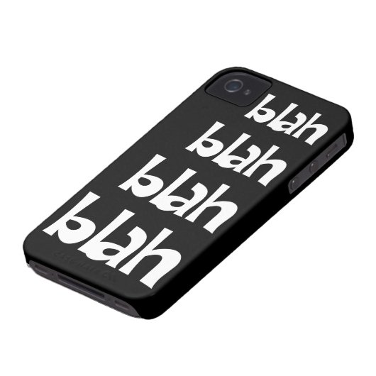Black and White Blah Blah Blah iPhone 4s Case (Bottom)