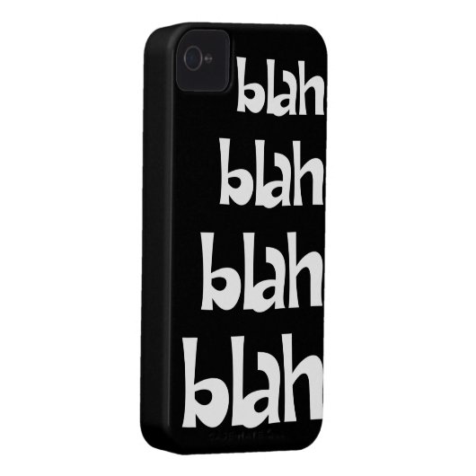 Black and White Blah Blah Blah iPhone 4s Case (Back/Right)