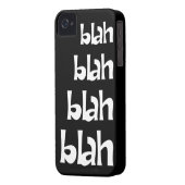 Black and White Blah Blah Blah iPhone 4s Case (Back Left)