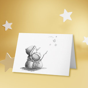 Black and white blank Christmas card