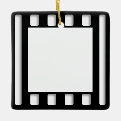 Black and White Blank Cinema Movie Frame Template Ceramic Ornament