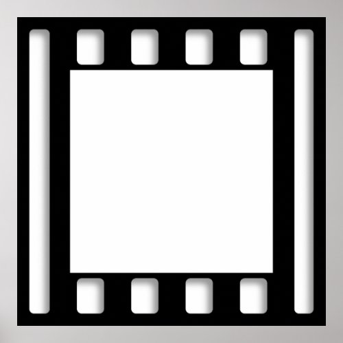 Black and White Blank Cinema Movie Frame Template Poster