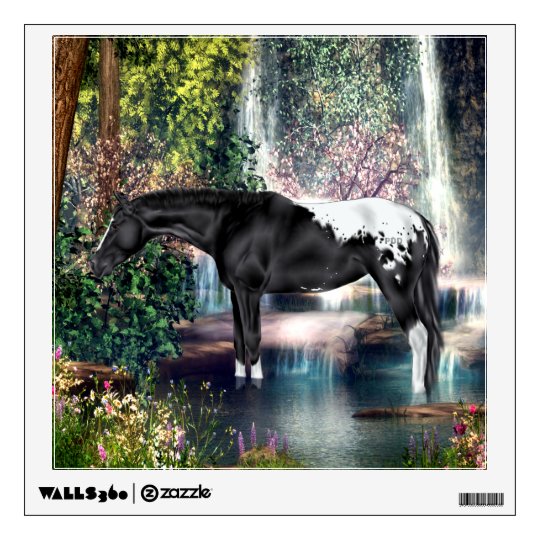 Black and White Blanket Appaloosa with Waterfall Wall Decal