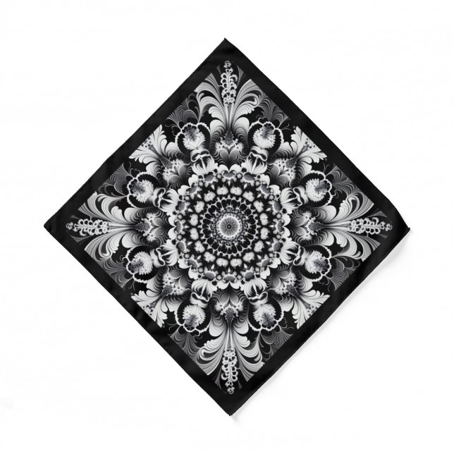 Black and White Bliss Bandana (Front)
