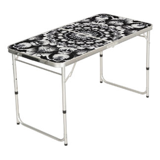 Black and White Bliss Beer Pong Table