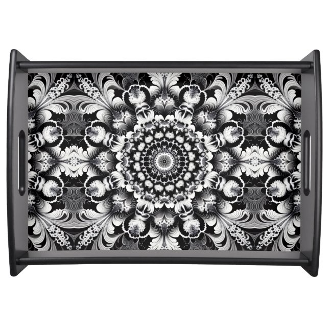 Black and White Bliss Serving Tray (Front)