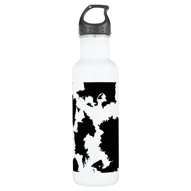 Black And White Blobs Water Bottle (Front)