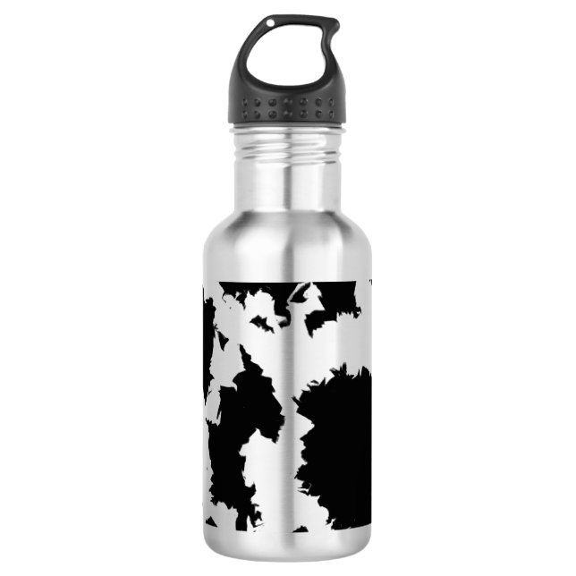 Black And White Blobs Water Bottle (Front)