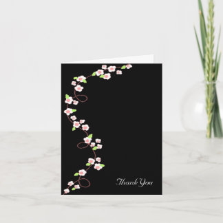 Black and White Blossom Thank You Card