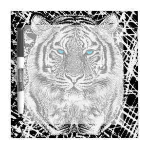 Black And White Blue Eyes Tiger design Dry-Erase Board