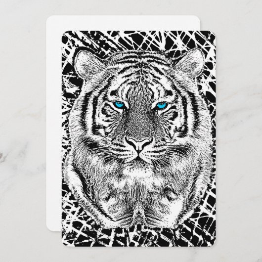 Black And White Blue Eyes Tiger Graphic (Front/Back)