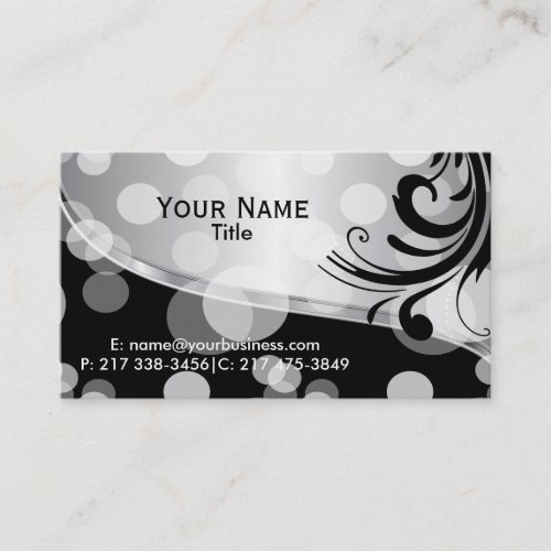 Black and White Bokeh Template Business Card