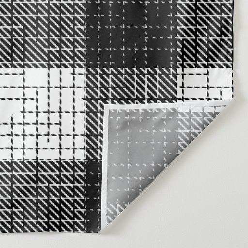 Black and White Bold Checkered Plaid Design  Fabric