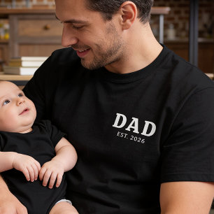 Black And White Bold Dad Established T-Shirt