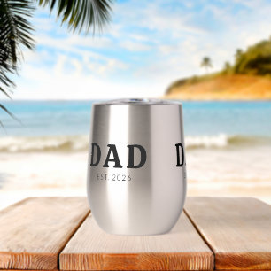 Black And White Bold Dad Established Thermal Wine Tumbler