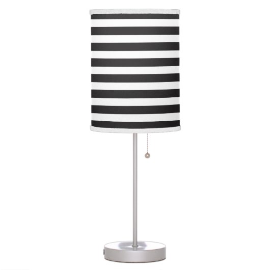 Black and White Bold Stripe Lamp (Left)