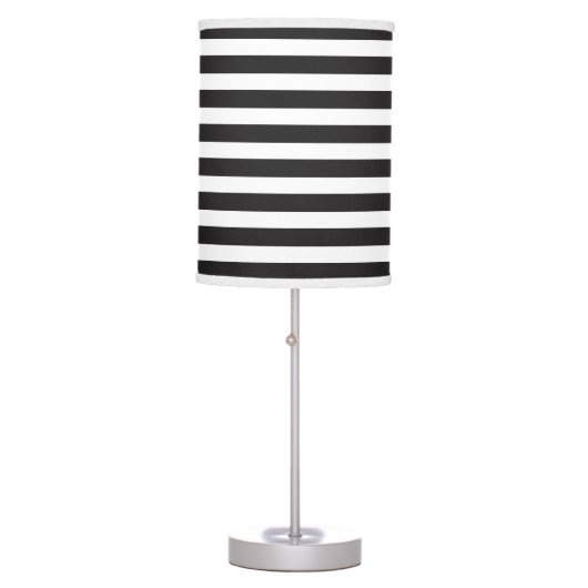 Black and White Bold Stripe Lamp (Front)