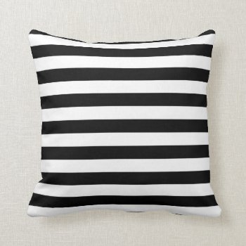 Black And White Bold Stripes Pillow by Richard__Stone at Zazzle