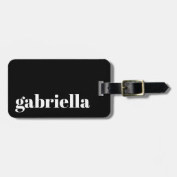 Black and White Bold Typography Personalized Name Luggage Tag