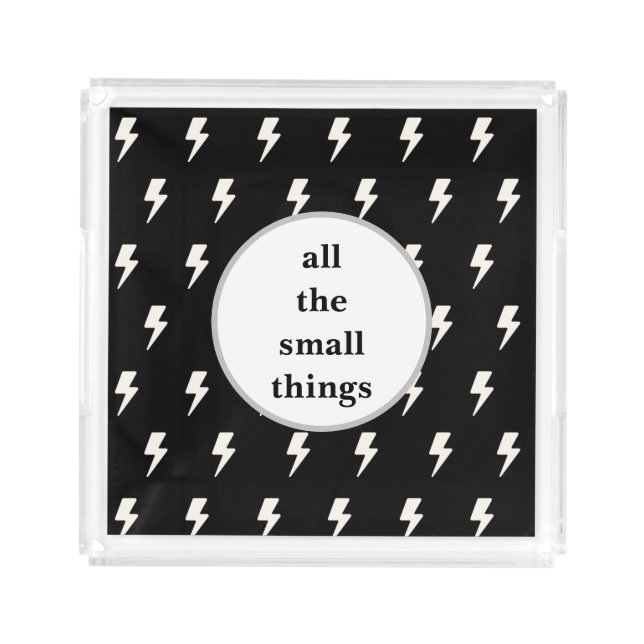 Black and white bolt Acrylic Tray (Front)