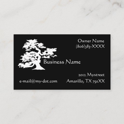 Customizable Bonsai Silhouette Business Card