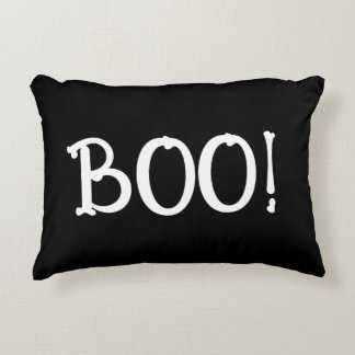 Black and White Bony Boo Accent Pillow