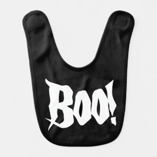 Black and White Boo Baby Bib