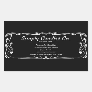 Black and White Border Candle Jar Labels