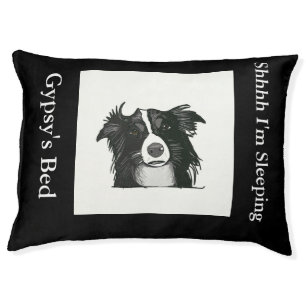 Black and White Border Collie Bed