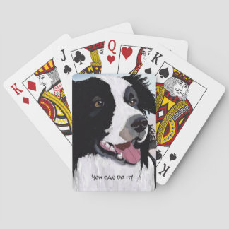 Black and White Border Collie Playing Cards