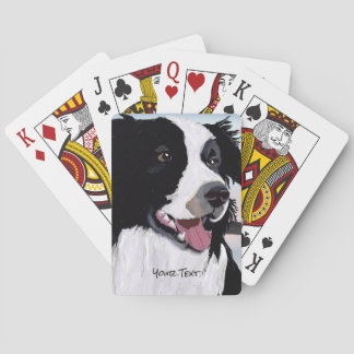 Black and White Border Collie Playing Cards