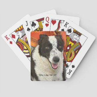 Black and White Border Collie Playing Cards