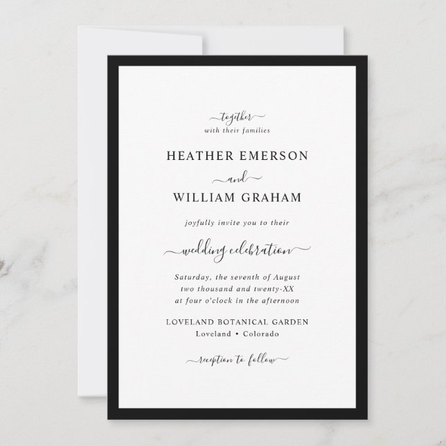 Black and White Border Invitation (Front)