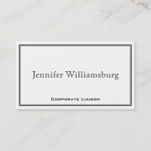 Black and White Border Professional Business Card