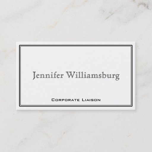 Customizable Black and White Border Professional Business Card