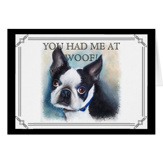 BLACK AND WHITE BOSTON TERRIER CARDS (Front Horizontal)