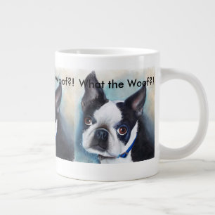 BLACK AND WHITE BOSTON TERRIER LARGE COFFEE MUG